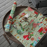 Kate McEnroe New York 1950s Retro Vintage Christmas Wrapping Paper, Mid Century Modern Retro Green, Red, Women, Ladies, Housewives Holiday Gift WrapWrapping Paper28094235384764119891