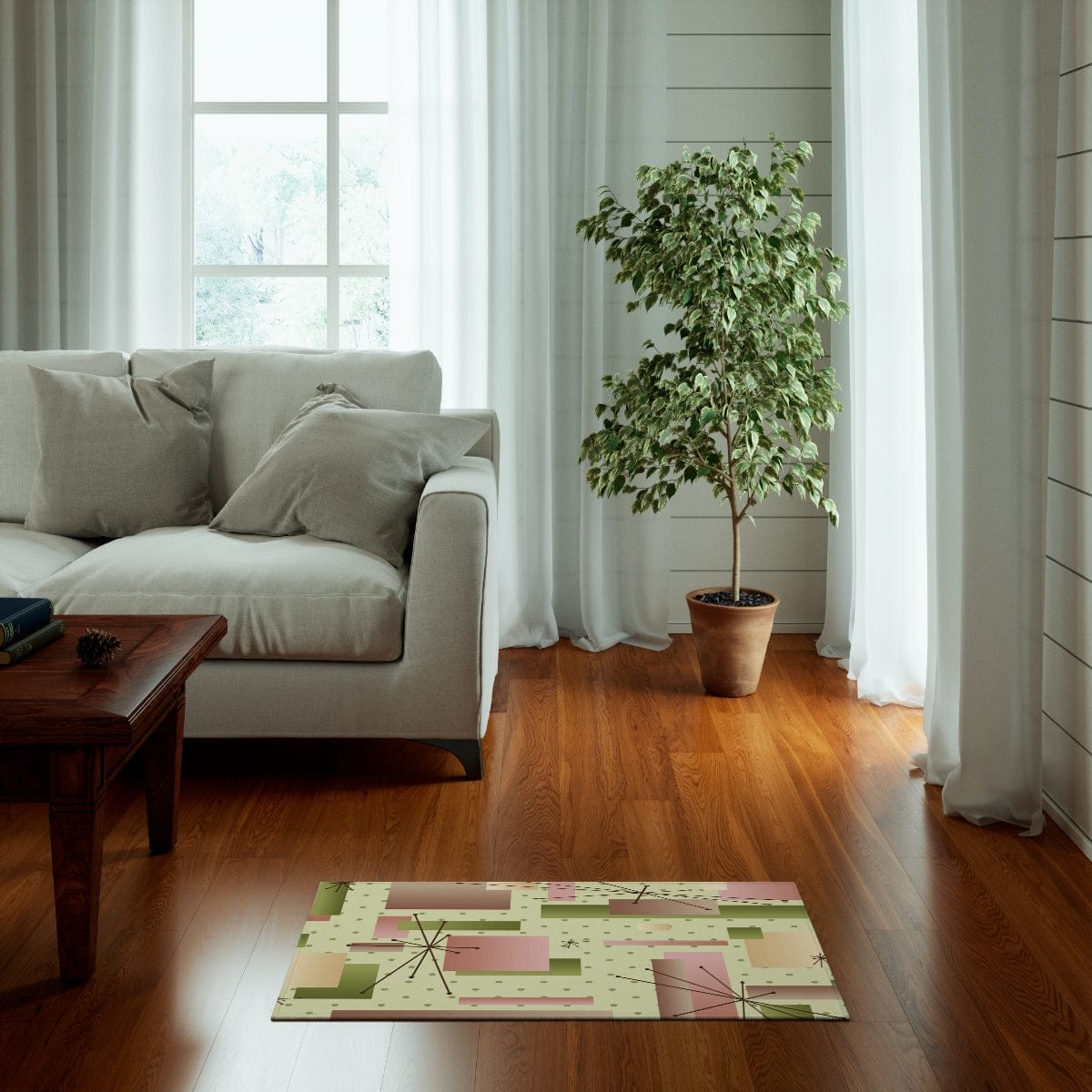 Kate McEnroe New York 1950s Retro Vintage Mid Century Modern Area Rug Home Decor White / 20&quot; × 32&quot; 15815762694236570444