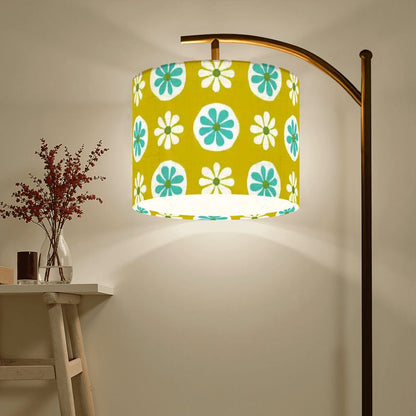 Kate McEnroe New York 1960s Groovy Daisy Floral Arc Floor Lamp, Mid Century Modern Mustard Retro LightingArc Floor LampsFlFHul7L1M