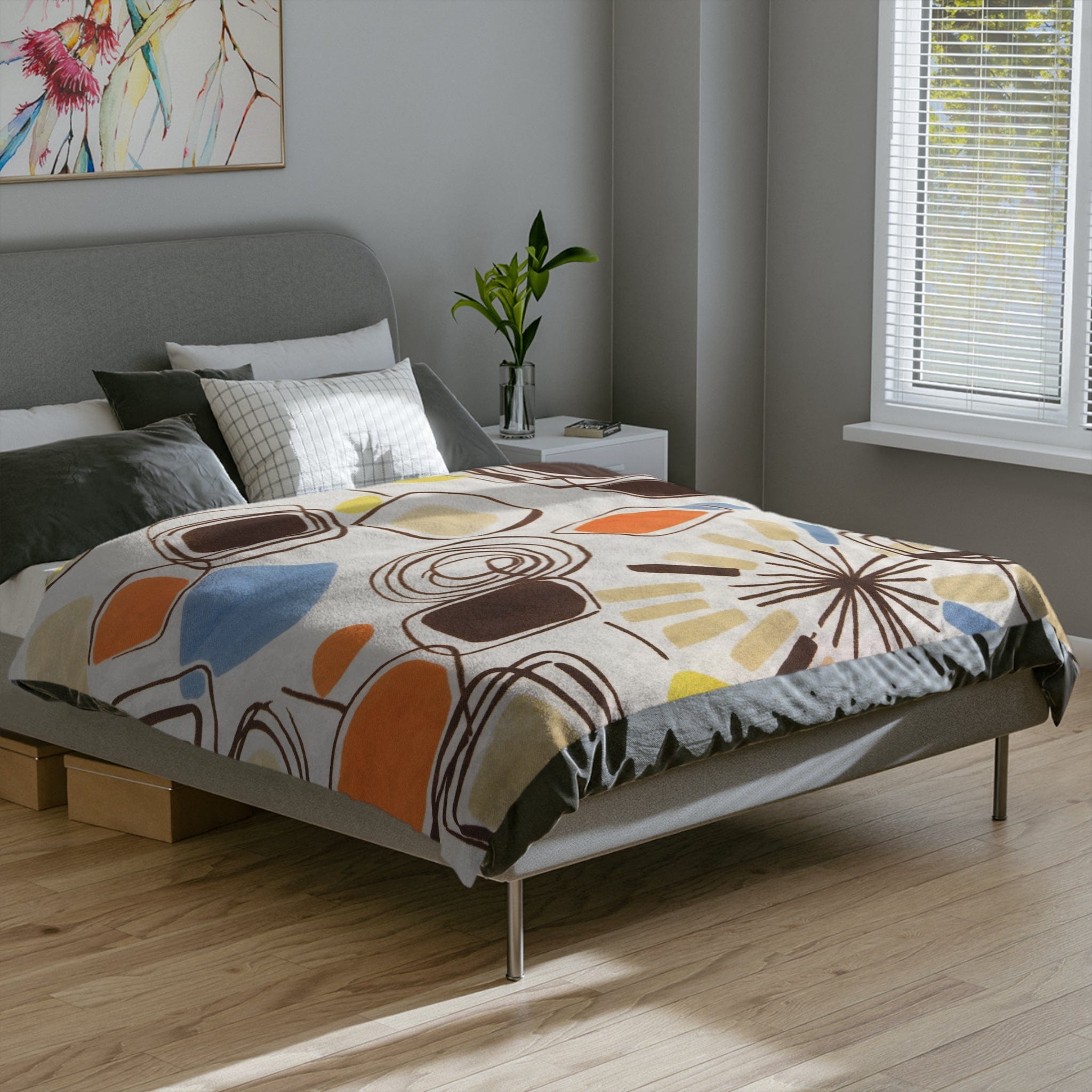 Kate McEnroe New York 1960s Mid Century Modern Retro Vintage Geometric Abstract BlanketBlankets93458108030196853094