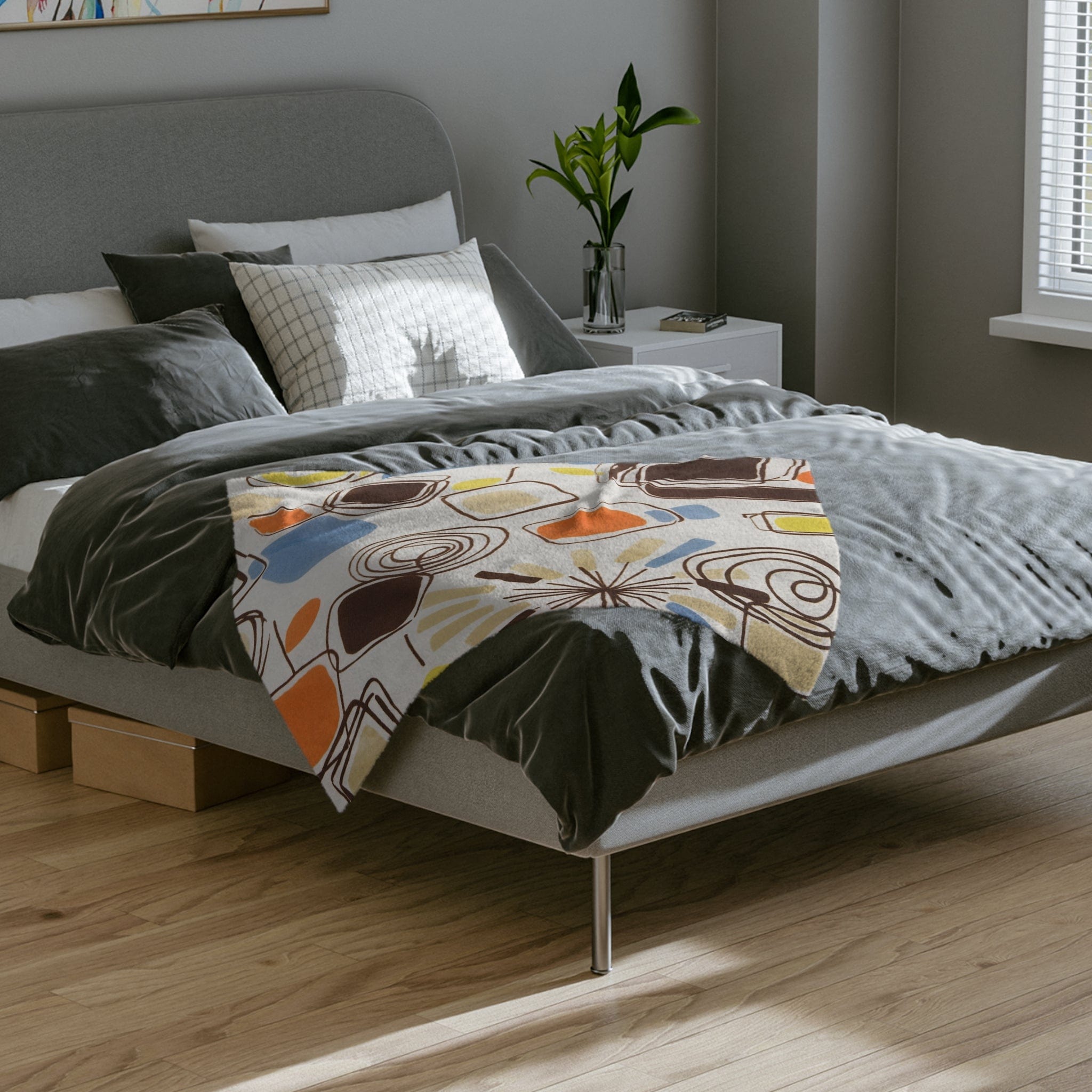 Kate McEnroe New York 1960s Mid Century Modern Retro Vintage Geometric Abstract BlanketBlankets93458108030196853094