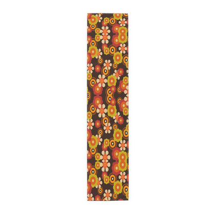 Kate McEnroe New York 1970s Mid Century Modern Boho Floral Table Runner, Retro Table Runner, 70s Vibe Flower Power Table Linen, Spring Dining Table Decor GiftsTable Runners23844892641802564395