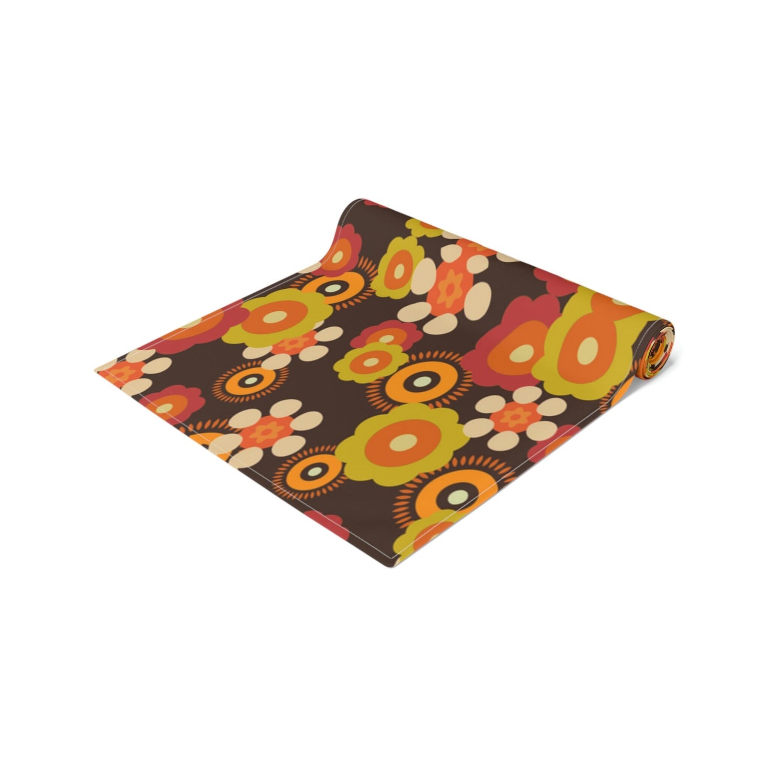 Kate McEnroe New York 1970s Mid Century Modern Boho Floral Table Runner, Retro Table Runner, 70s Vibe Flower Power Table Linen, Spring Dining Table Decor GiftsTable Runners23844892641802564395