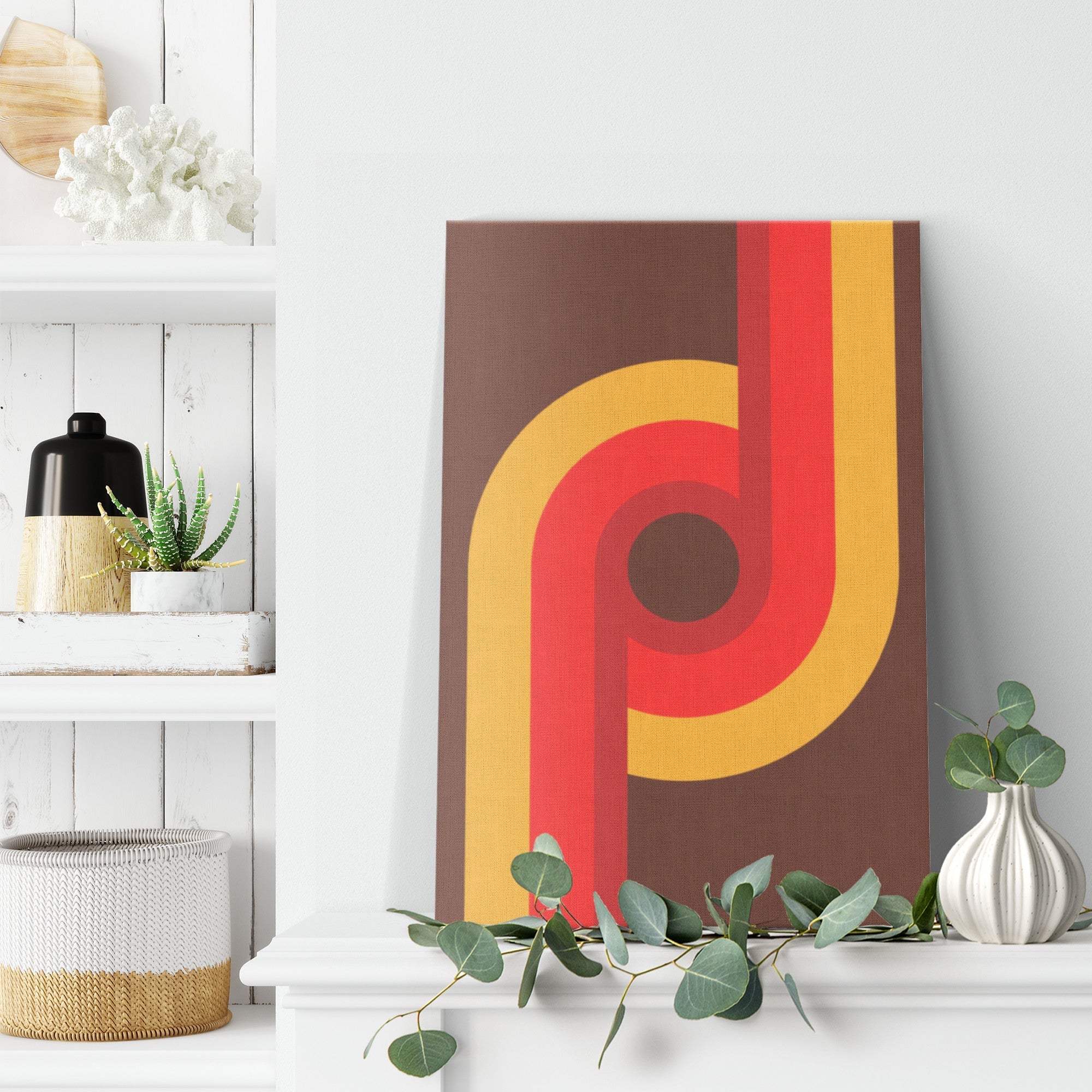 Kate McEnroe New York 1970s Retro Groovy Wall Art, Bold Geometric Mid Century Modern Canvas Print, Vintage Abstract AccentCanvas Wall Art139004