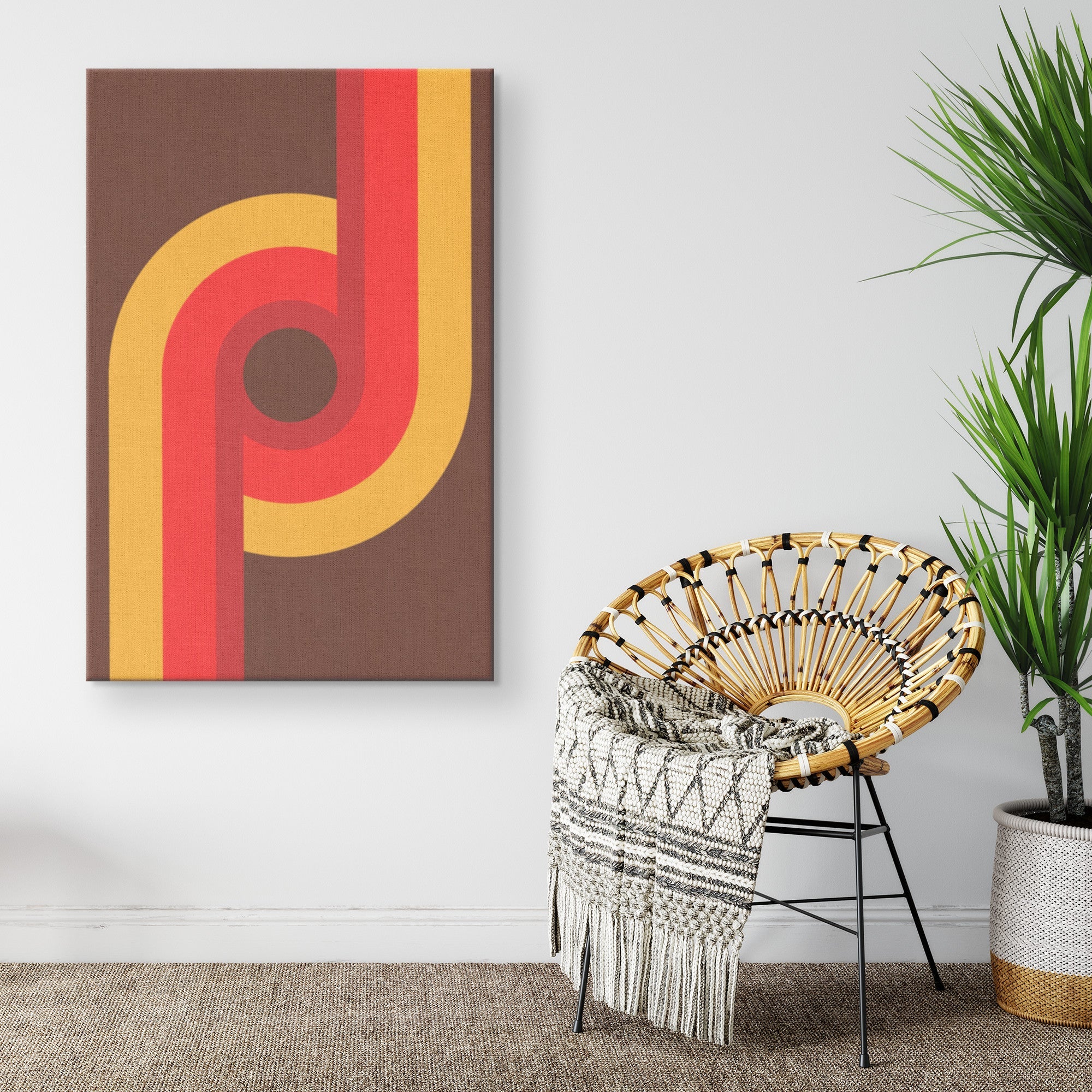 Kate McEnroe New York 1970s Retro Groovy Wall Art, Bold Geometric Mid Century Modern Canvas Print, Vintage Abstract AccentCanvas Wall Art139004