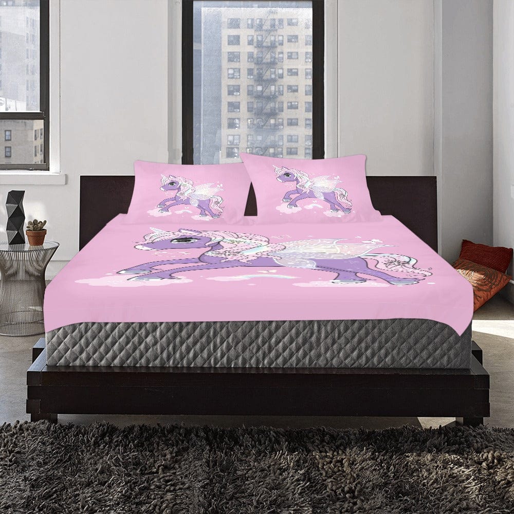 Kate McEnroe New York 3 - Piece Unicorn Rainbow Duvet Bedding Set3 - Piece Bedding SetD6082449