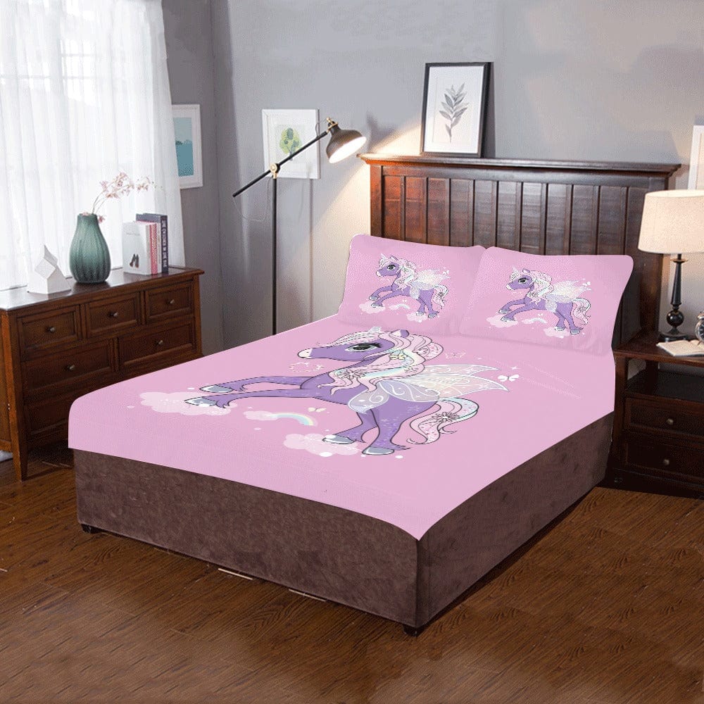 Kate McEnroe New York 3 - Piece Unicorn Rainbow Duvet Bedding Set3 - Piece Bedding SetD6082449