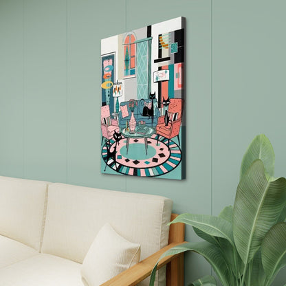 Kate McEnroe New York 50s Kitsch Mod Lounge Atomic Cat MCM Canvas Wall ArtCanvas Wall ArtV6Tp12BQO0