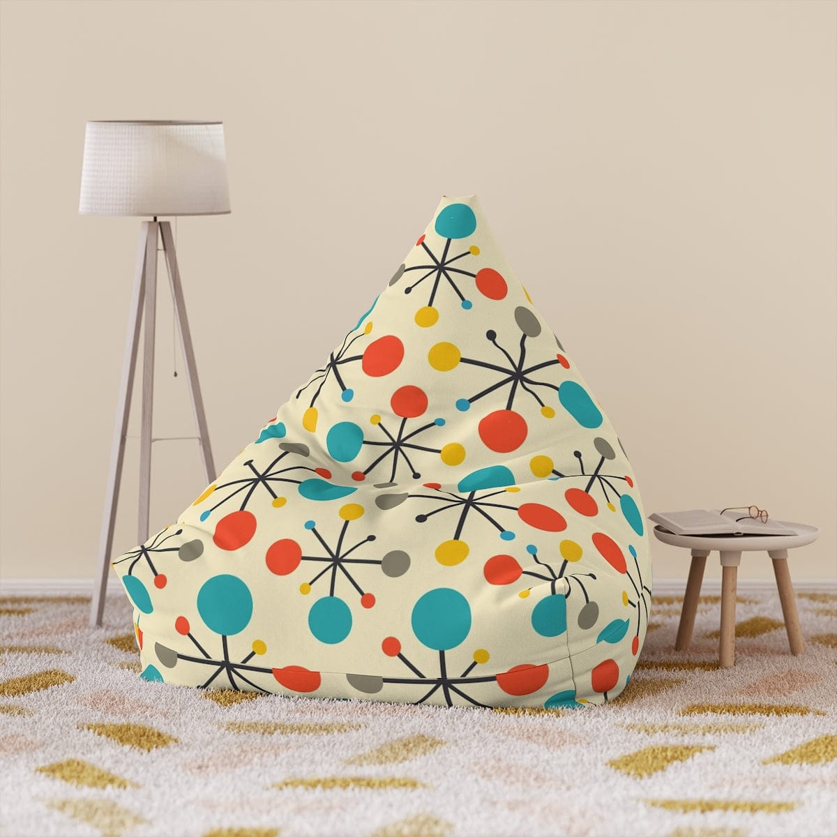 Kate McEnroe New York 50s Mid Century Modern Atomic Retro Starburst Bean Bag Chair Cover Bean Bag Chair Covers 38" × 42" × 29" / Without insert 10648218603201457033