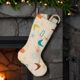 Kate McEnroe New York 50s Mid Century Modern Boomerang Santa Stocking, Retro MCM Christmas Decor, Holiday Mantle DecorationHoliday Stockings32941842472596032827