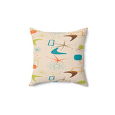 Kate McEnroe New York 50s Mid Century Modern Boomerang Starburst Throw Pillow with Insert, Retro MCM Beige, Orange, Teal, Lime, Living Room, Bedroom Accent PillowThrow Pillows30863447366434392487