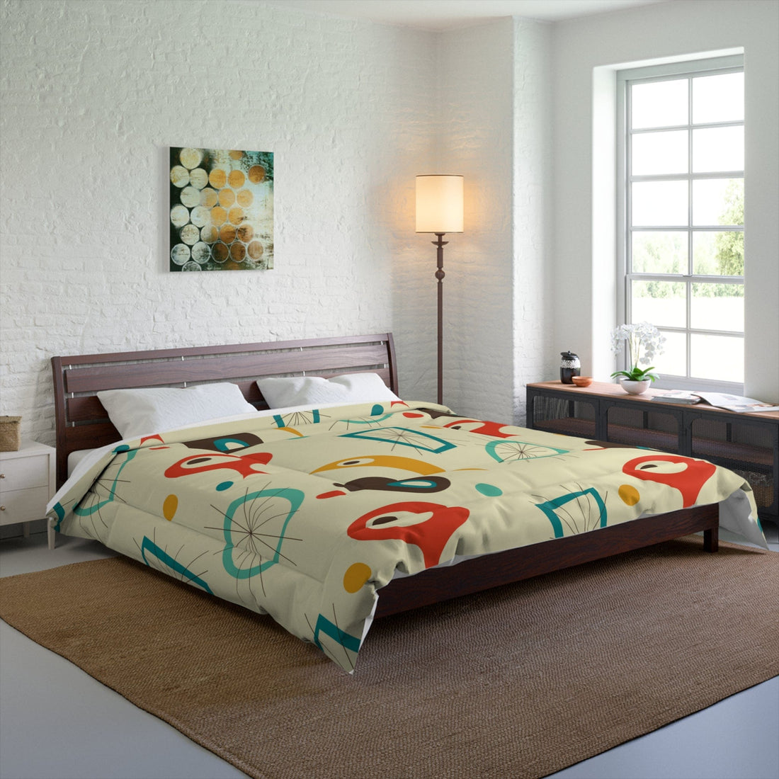 Kate McEnroe New York 50s Mid-Century Modern Geometric Retro Comforter Comforters 104&quot; × 88&quot; 23730779746247790767