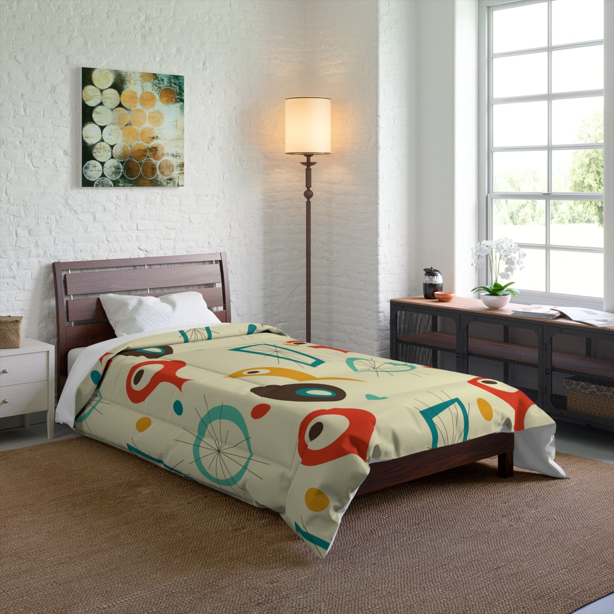 Kate McEnroe New York 50s Mid-Century Modern Geometric Retro Comforter Comforters 68&quot; × 88&quot; 31089411540567662400