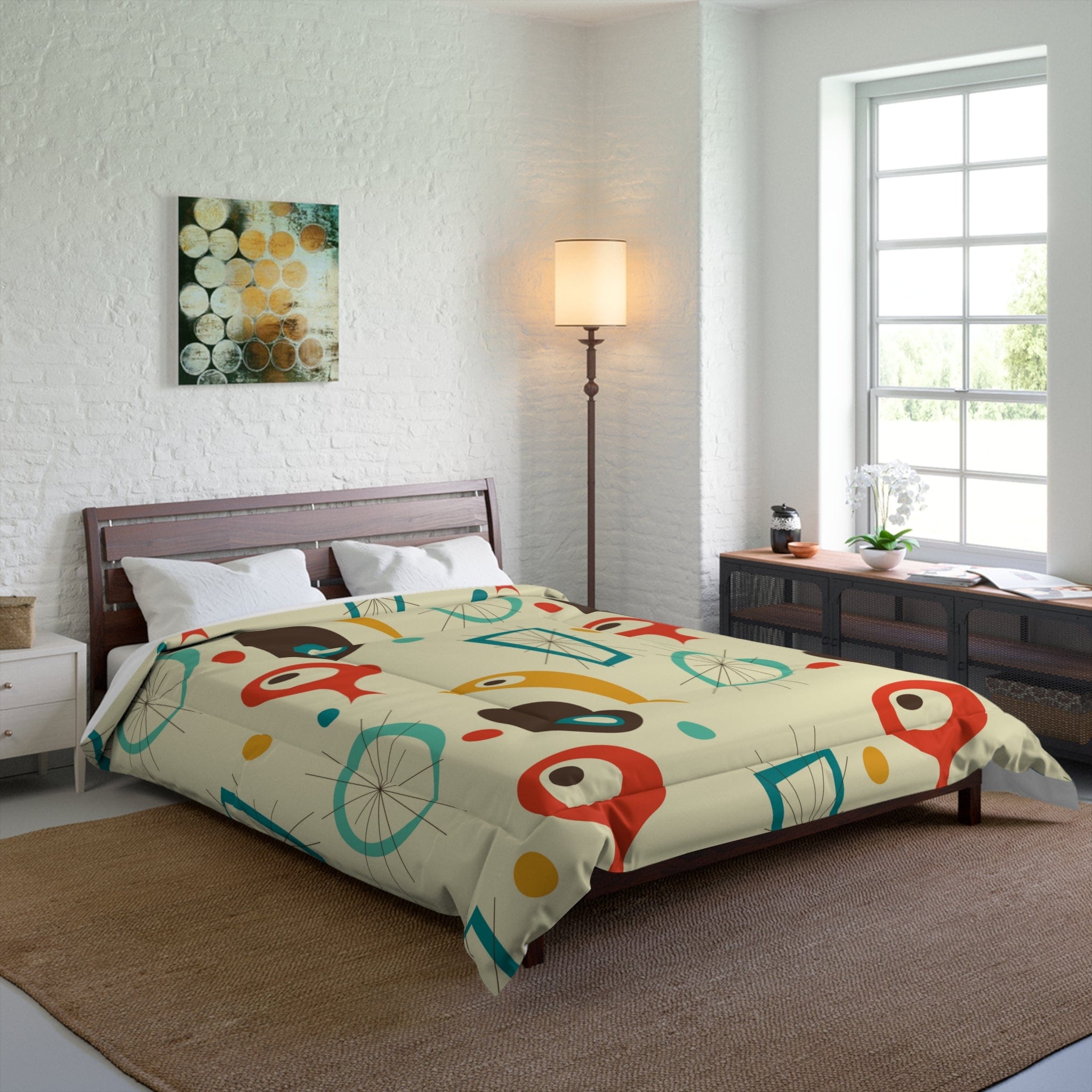 Kate McEnroe New York 50s Mid-Century Modern Geometric Retro Comforter Comforters 88&quot; × 88&quot; 16712685342689038085