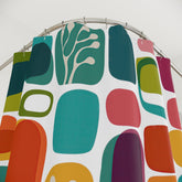 Kate McEnroe New York 50s Mid century Modern Retro Amoeba Shower Curtain, MCM Teal, Burnt Orange, Lime Geometric Abstract Bathroom DecorShower CurtainsS40 - AMB - ABS - 7X9