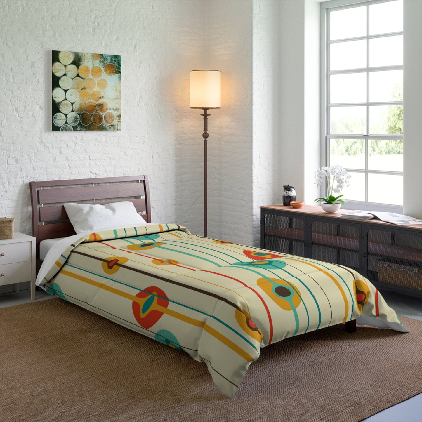 Kate McEnroe New York 50s Mid Century Modern Retro Geometric Amoeba Comforter Comforters 68" × 92" 98911953283223504662