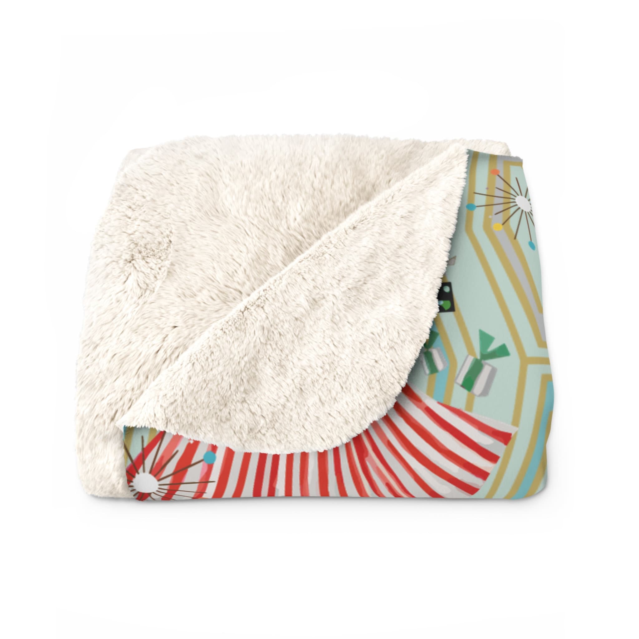 Kate McEnroe New York 50s Retro Vintage Mid Century Modern Women, Housewives, Couples in Christmas Setting Sherpa Fleece Blanket - 129382023Blankets15787163896903194341