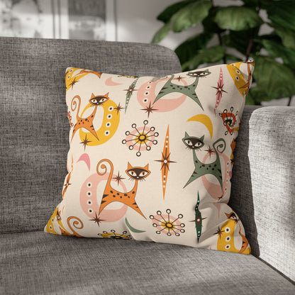 Kate McEnroe New York 50s Sputnik Atomic Cat Throw Pillow Cover, Retro Mid Century Modern Living Room, Bedroom DecorThrow Pillow Covers91290248092287581712