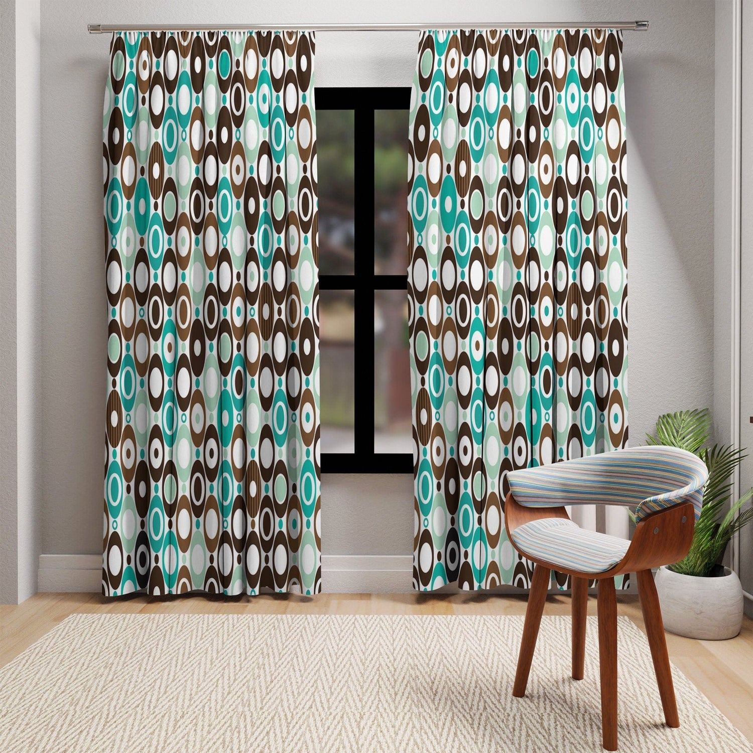 Kate McEnroe New York 60s 70s Mid Century Modern Window CurtainsWindow Curtains50x84 - DoublePanel