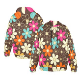 Kate McEnroe New York 60s Flower Power Hoodie, Retro Floral Pullover, Vibrant MCM FashionWomen&