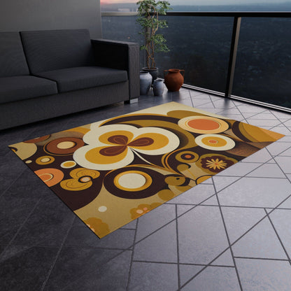 Kate McEnroe New York 60s MCM Retro Indoor-Outdoor Rug, 70s Groovy, Hippie Abstract Patio Rug, Mid Century Modern Living Room, Bedroom Porch Carpet - 123981223 Rugs