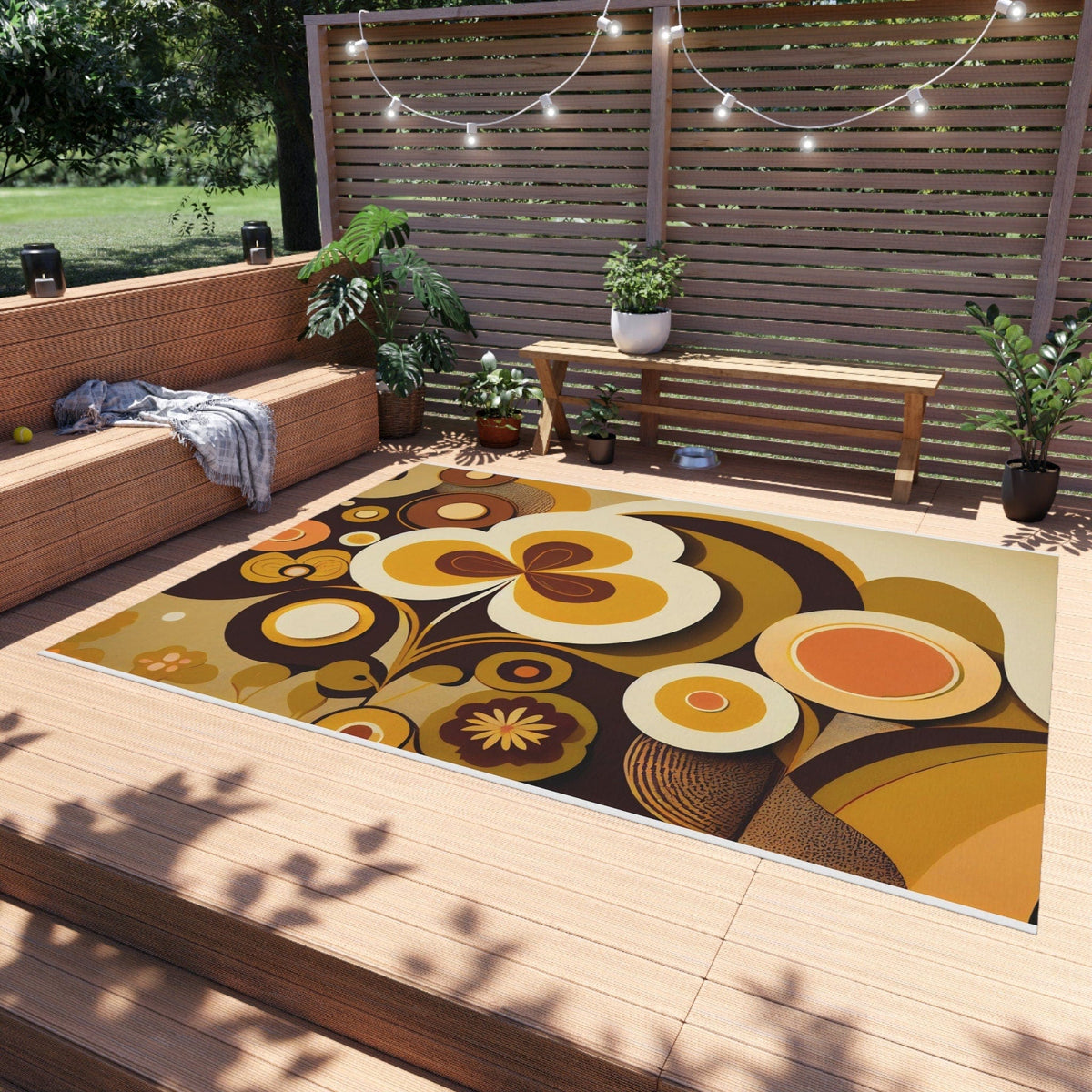60s Rug Round Indoor Outdoor Porch Patio Porch Update: New Outdoor Rug Received From