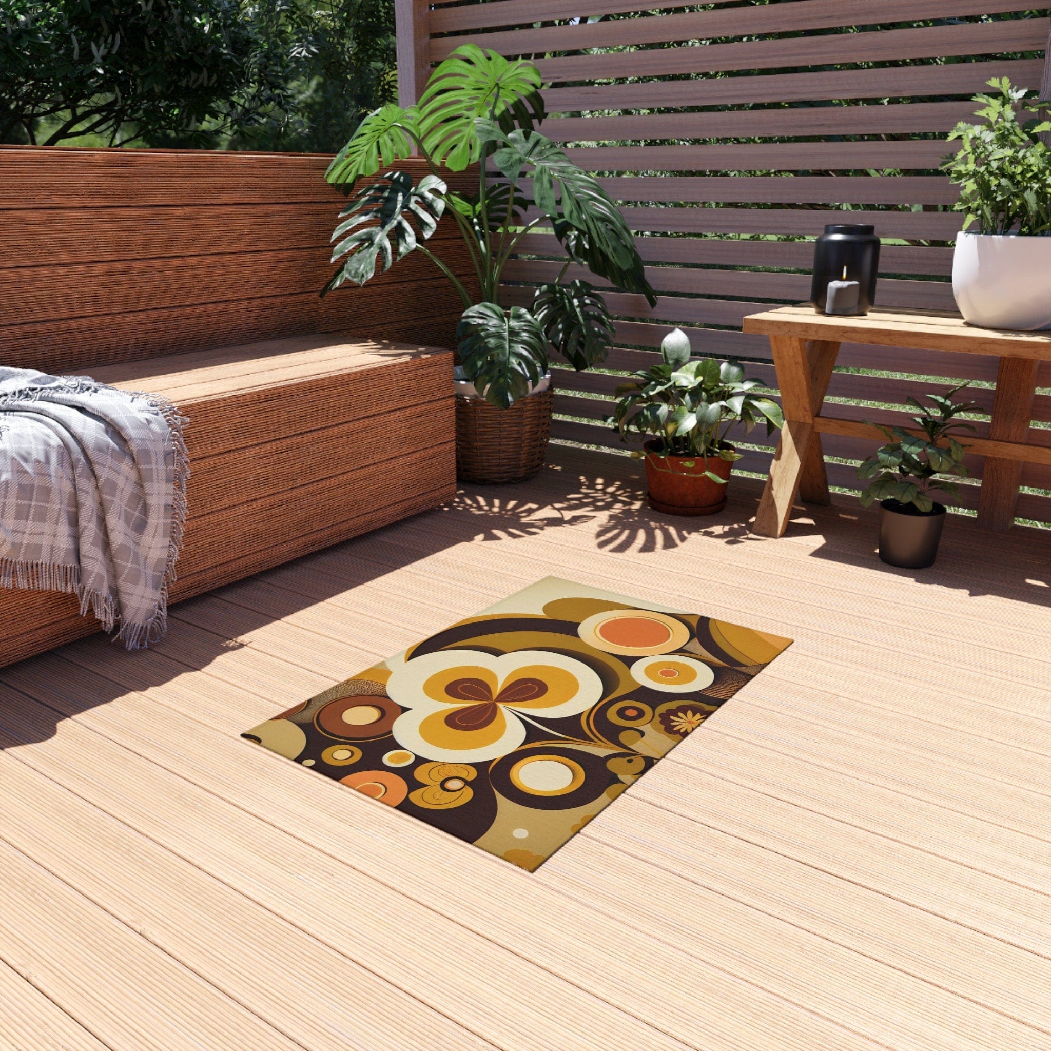 Kate McEnroe New York 60s MCM Retro Indoor - Outdoor Rug, 70s Groovy, Hippie Abstract Patio Rug, Mid Century Modern Living Room, Bedroom Porch Carpet - 123981223Rugs30598061485563124668