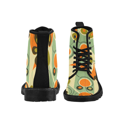 interestprint 60s Mid Mod Daisy Retro Women's Canvas Boots, Mid Century Modern Groovy Hippie Party Boots Boots