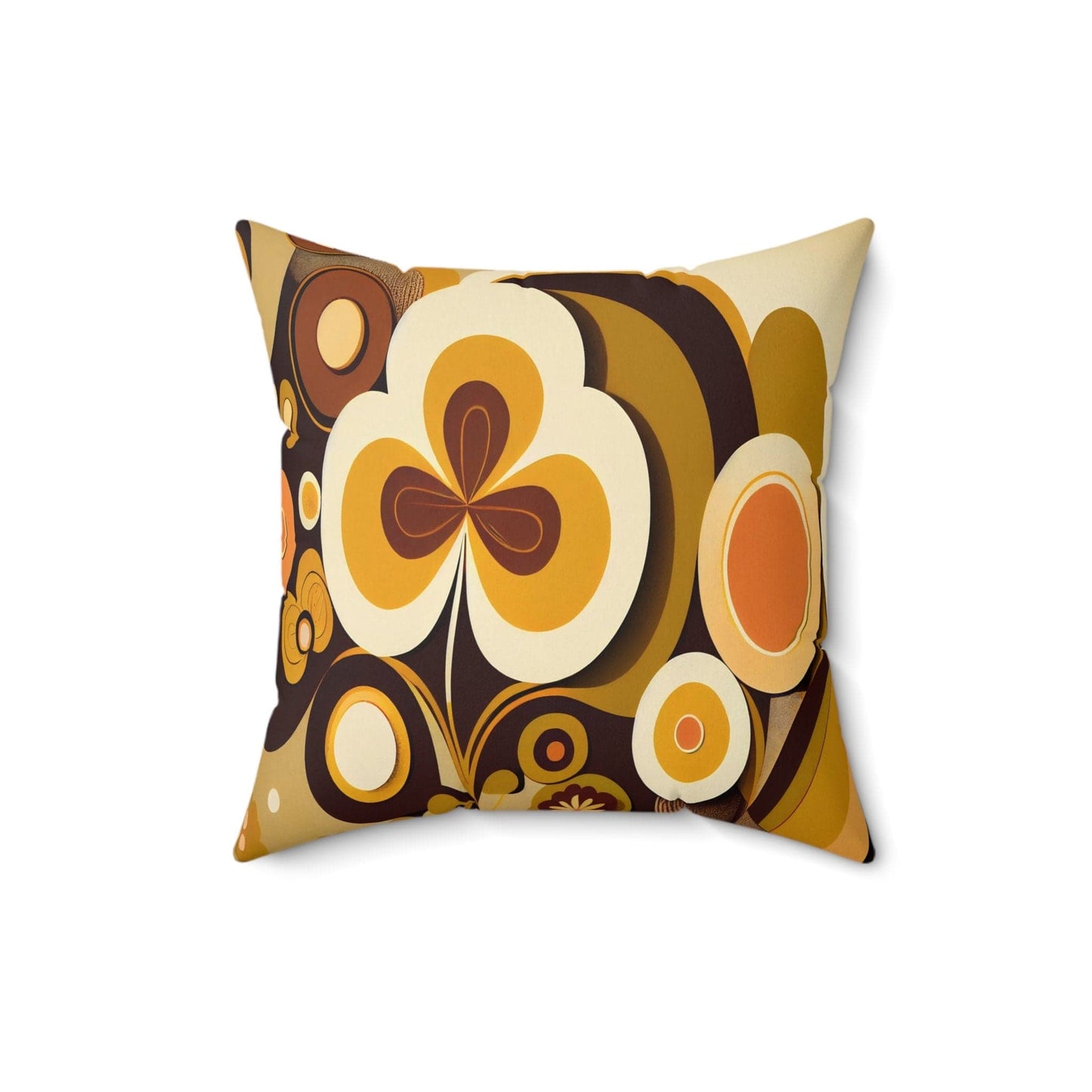 Kate McEnroe New York 60s Mid Mod Geometric Retro Floral Throw Pillow with Insert, MCM 70s Groovy, Hippie Bold Abstract Living Room, Bedroom Decor - 122981223 Throw Pillows