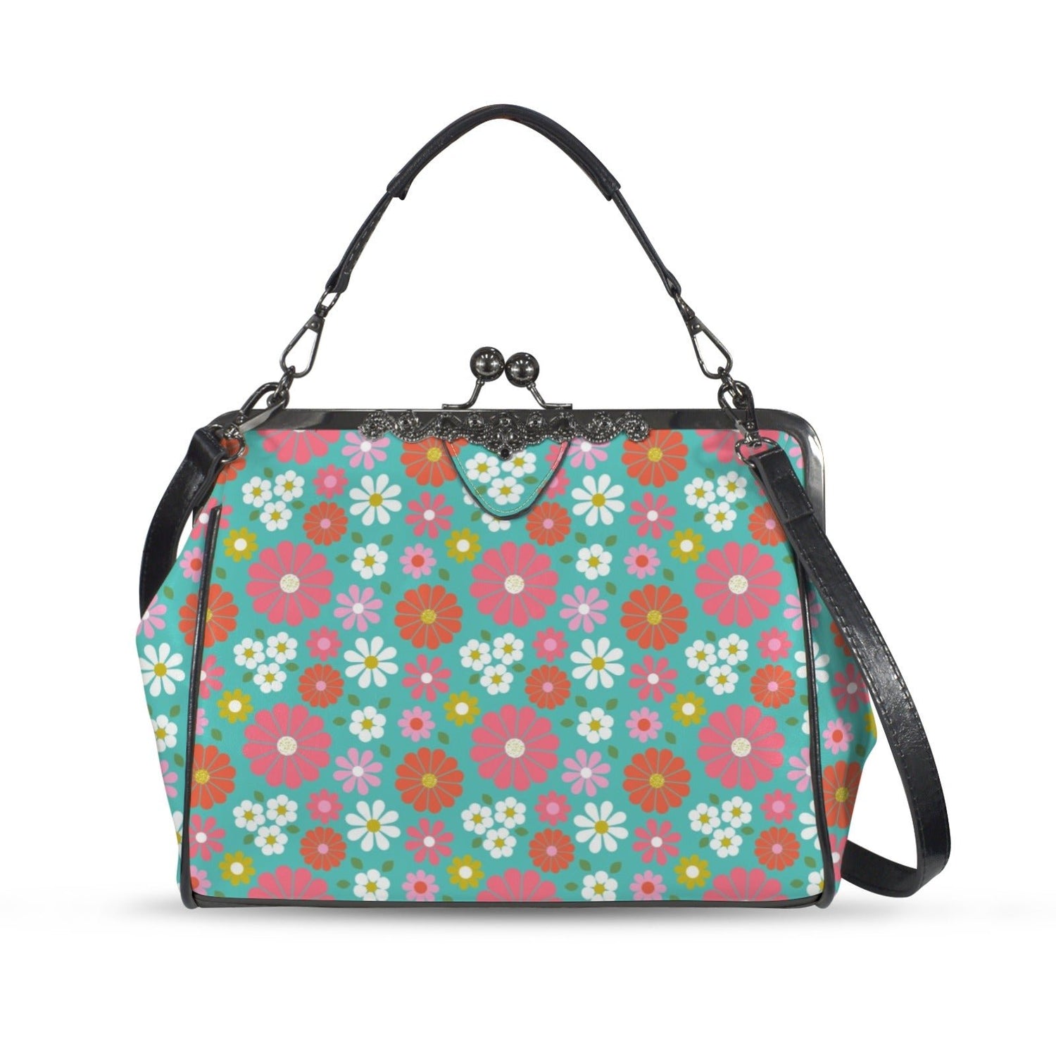 Kate McEnroe New York 60s Mod Daisy Flower Power Kisslock HandbagCrossbody BagsD3275447