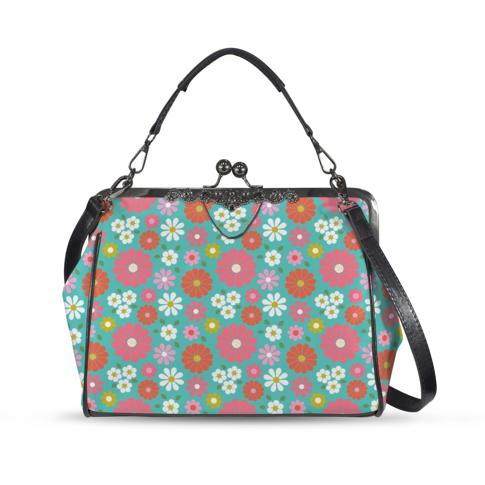 Kate McEnroe New York 60s Mod Daisy Flower Power Kisslock HandbagCrossbody BagsD3275447