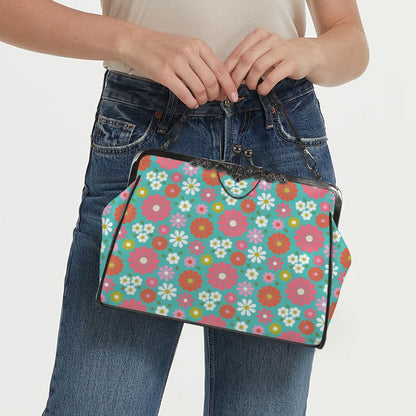 Kate McEnroe New York 60s Mod Daisy Flower Power Kisslock HandbagCrossbody BagsD3275447