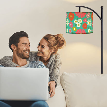 Kate McEnroe New York 60s Mod Flower Power Arc Floor Lamp, Mid Century Modern Groovy Floral Accent LightingArc Floor LampsauULpHTbAX