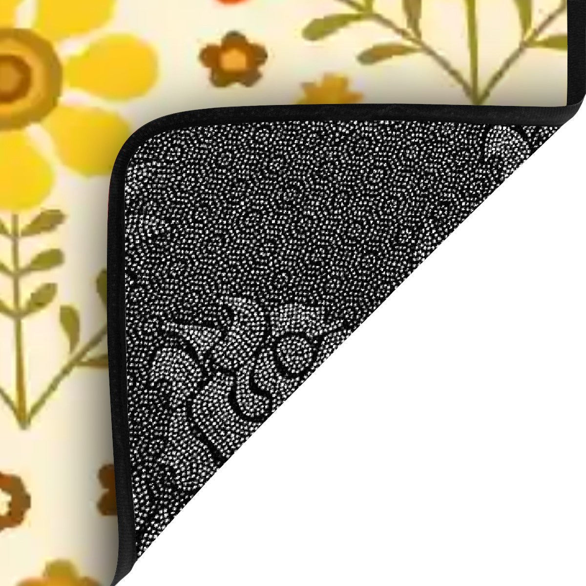 Kate McEnroe New York 70s Daisy Floral Stair Treads, Retro Mid Century Modern Yellow Orange Stair RugsStair TreadsO0lGbdrToW