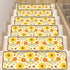 Kate McEnroe New York 70s Daisy Floral Stair Treads, Retro Mid Century Modern Yellow Orange Stair RugsStair TreadsO0lGbdrToW
