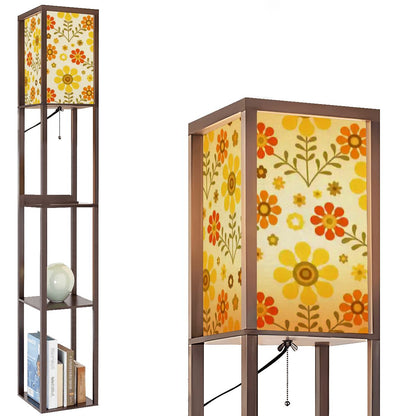 Kate McEnroe New York 70s Daisy Retro Tower Lamp, Mid Century Modern Storage Bookshelf LightLamp with ShelvesiwkauICWoh