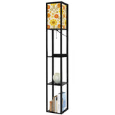 Kate McEnroe New York 70s Daisy Retro Tower Lamp, Mid Century Modern Storage Bookshelf LightLamp with ShelvesndTzEjbJZL