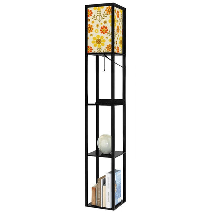 Kate McEnroe New York 70s Daisy Retro Tower Lamp, Mid Century Modern Storage Bookshelf LightLamp with ShelvesndTzEjbJZL