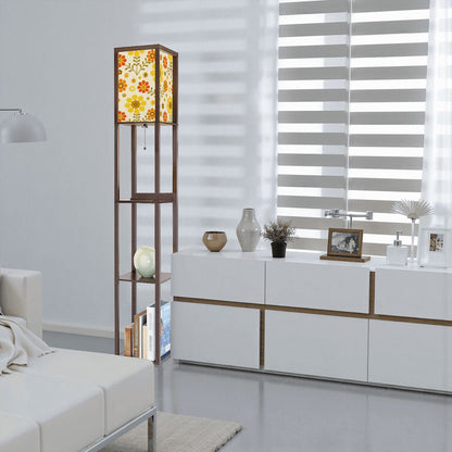 Kate McEnroe New York 70s Daisy Retro Tower Lamp, Mid Century Modern Storage Bookshelf LightLamp with ShelvesndTzEjbJZL