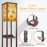 Kate McEnroe New York 70s Daisy Retro Tower Lamp, Mid Century Modern Storage Bookshelf LightLamp with ShelvesndTzEjbJZL