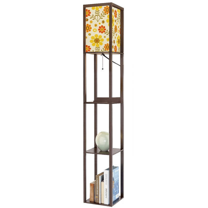 Kate McEnroe New York 70s Daisy Retro Tower Lamp, Mid Century Modern Storage Bookshelf LightLamp with ShelvesndTzEjbJZL