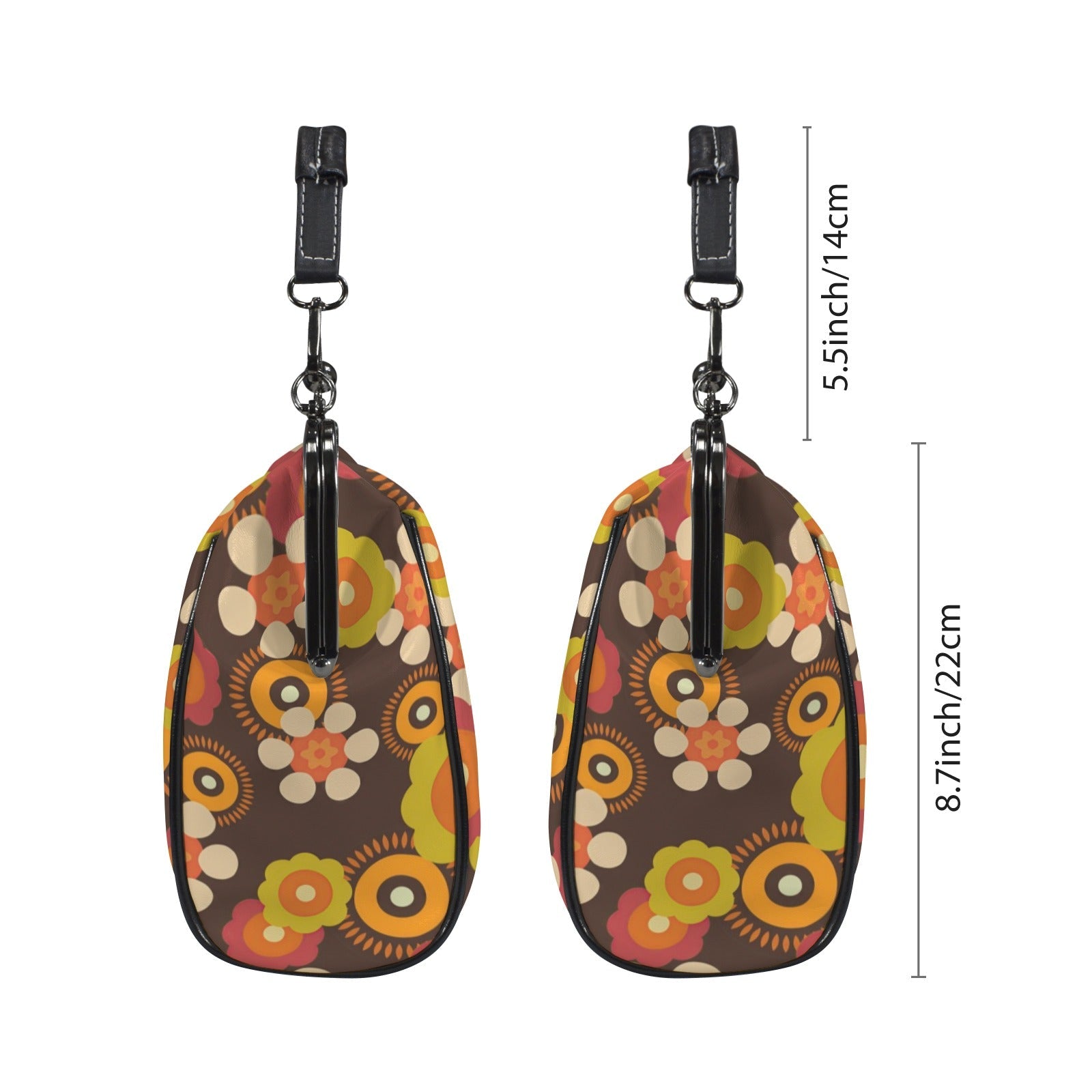 Kate McEnroe New York 70s Flower Power Kiss Lock Purse, Retro Mod Floral HandbagCrossbody BagsD3384973