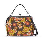 Kate McEnroe New York 70s Flower Power Kiss Lock Purse, Retro Mod Floral HandbagCrossbody BagsD3384973