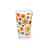 Kate McEnroe New York 70s Flower Power Pint Glass, 16oz Mid Mod Groovy Hippie Beer Glass, Retro Floral Shaker Glass, Beer Glassware Gifts, Gift for MomBeer Glasses13721940476782738135