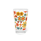 Kate McEnroe New York 70s Flower Power Pint Glass, 16oz Mid Mod Groovy Hippie Beer Glass, Retro Floral Shaker Glass, Beer Glassware Gifts, Gift for MomBeer Glasses13721940476782738135