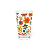 Kate McEnroe New York 70s Flower Power Pint Glass, 16oz Mid Mod Groovy Hippie Beer Glass, Retro Floral Shaker Glass, Beer Glassware Gifts, Gift for MomBeer Glasses13721940476782738135