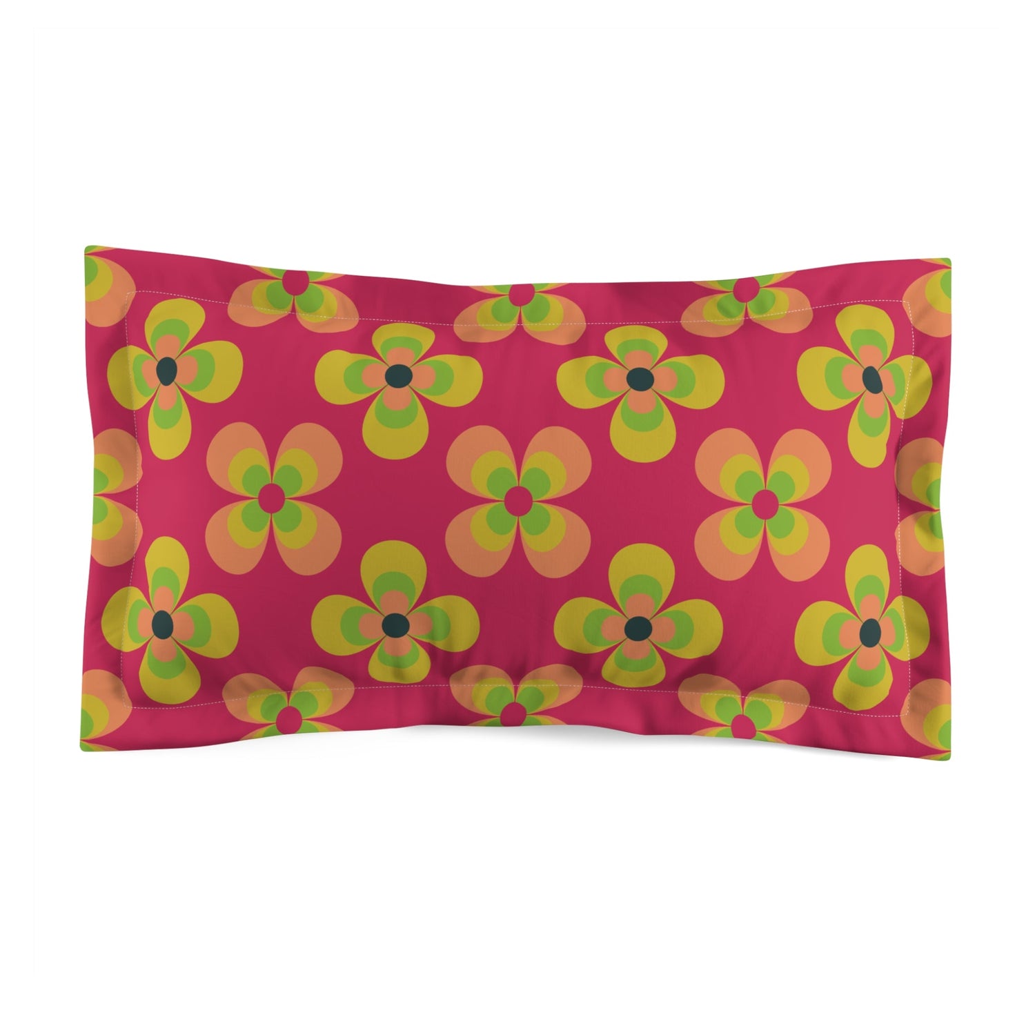 Kate McEnroe New York 70s Flower Power Retro Pillow Sham, Mid Century Modern Groovy Bedroom Decor, MCM Bedding AccentPillow Shams15517503901690601507