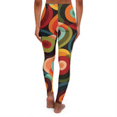 Kate McEnroe New York 70s Groovy Hippie Psychedelic Orbs Leggings, Mid Century Modern Retro Abstract Casual Yoga Pants, Geometric Circles Workout Pants,Leggings49694957427816972987