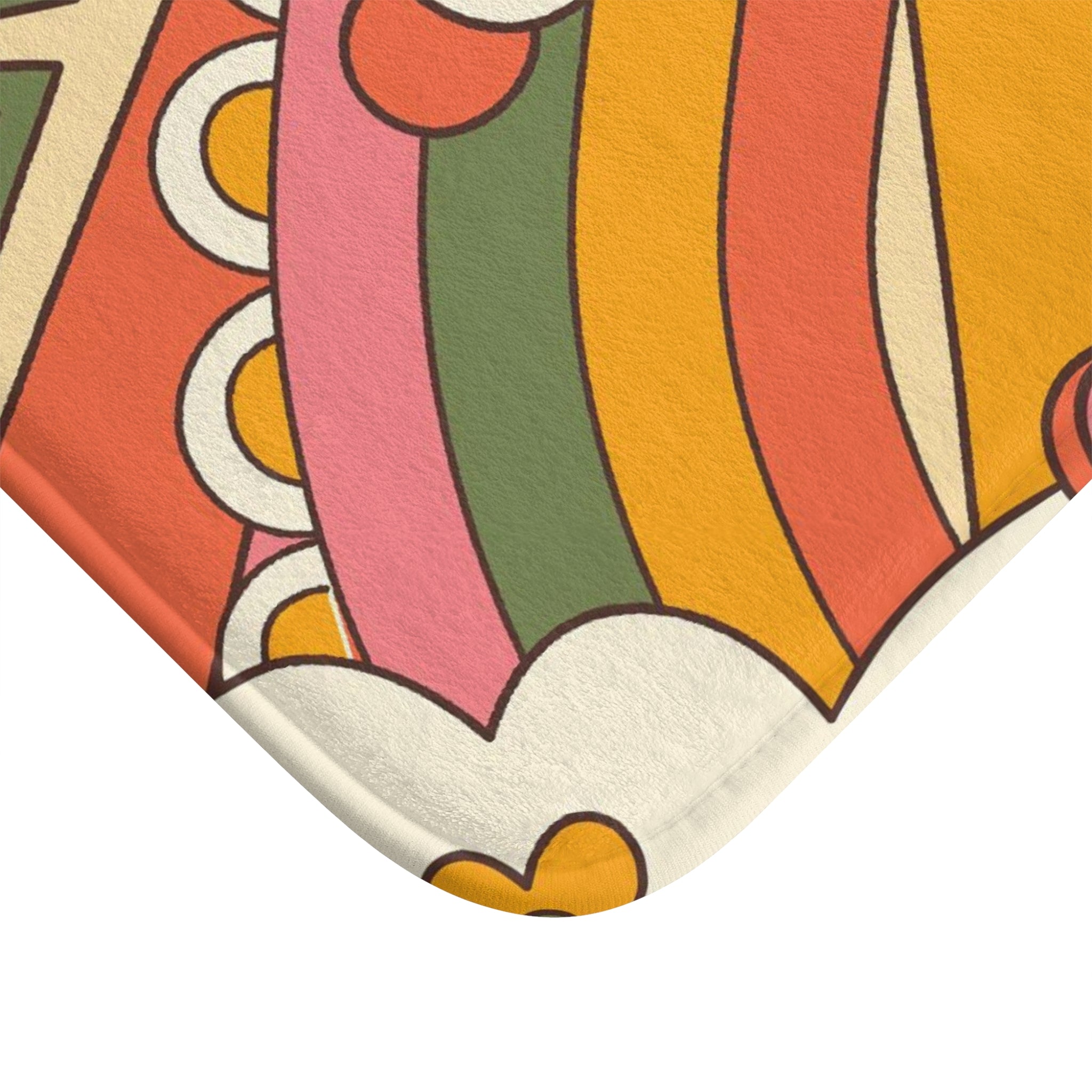 Kate McEnroe New York 70s Groovy Hippie Retro Sunshine Bath Mat, Mid Mod Flower Power Bathroom Rug, Funky Hipster Mid Century Modern Bathroom DecorBath Mats99544262741279746754