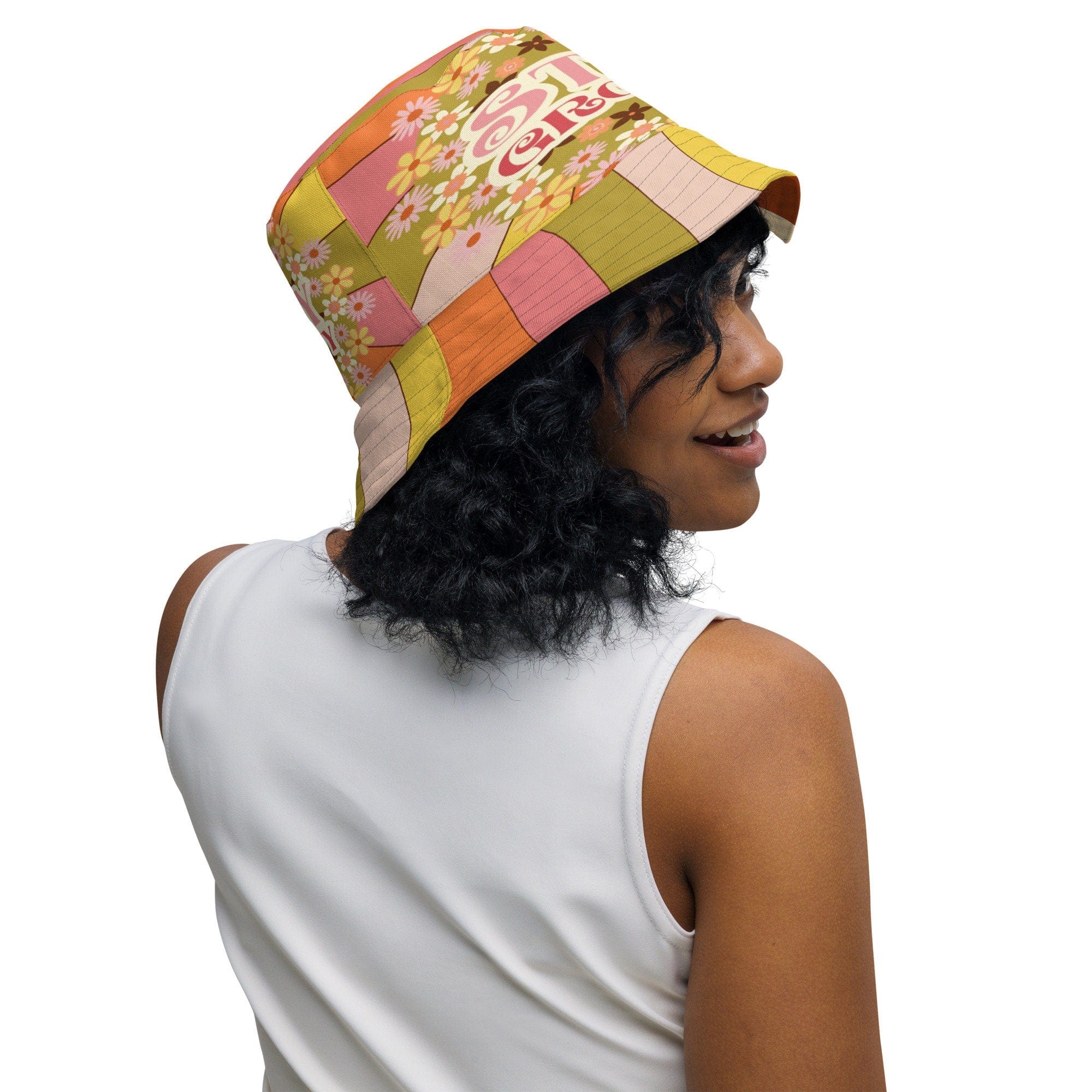 Kate McEnroe New York 70s Groovy Hippie Sunkissed Reversible Bucket HatHats63C775721B24A_16361